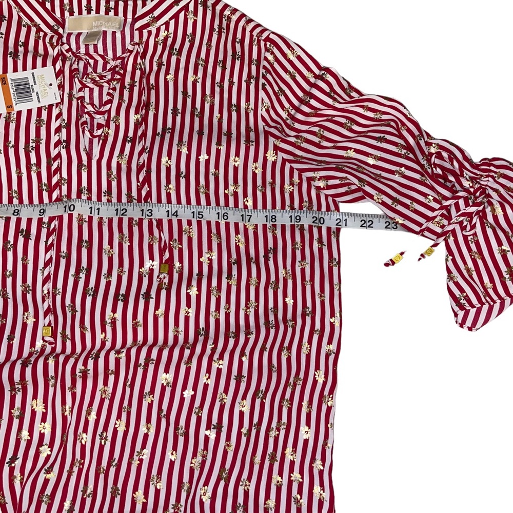 Michael Kors Striped Raspberry Blouse - Picture 6 of 6